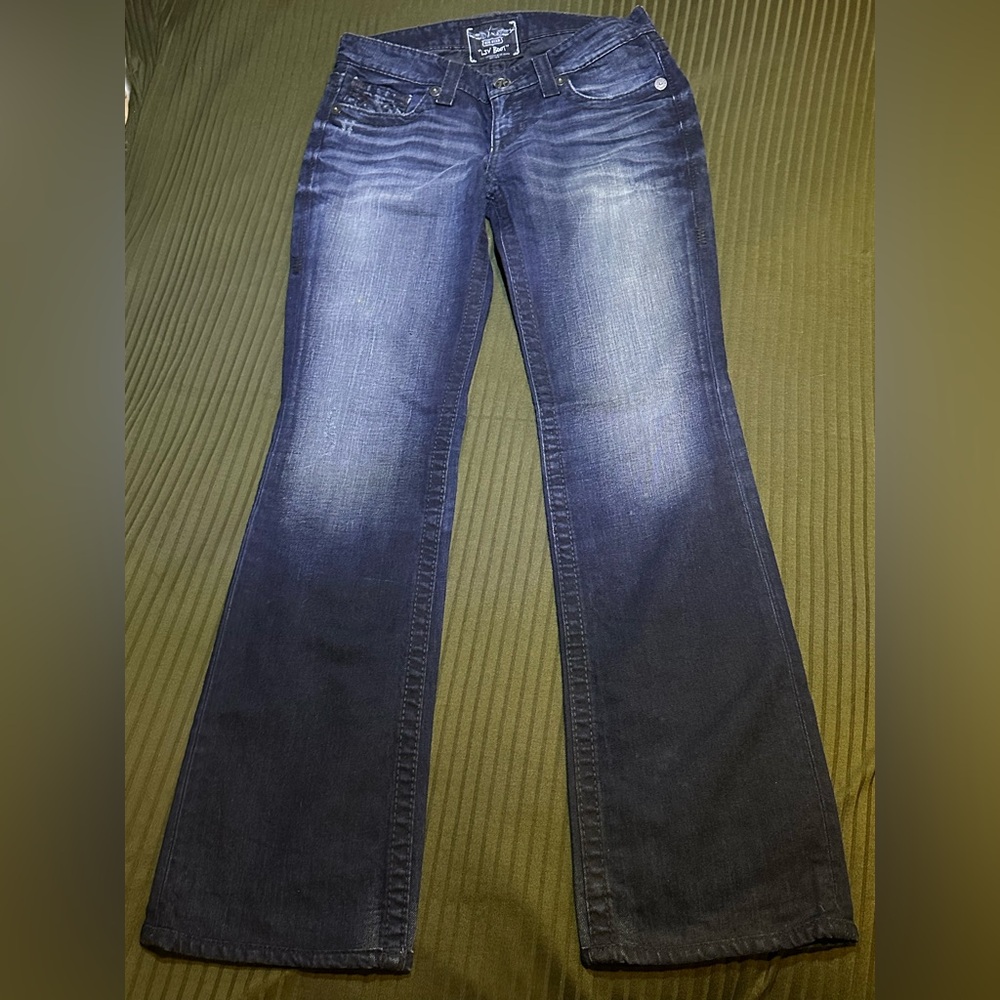 Big Star Blue Flare Wide Leg Jeans “Liv Boot” Size 27L
